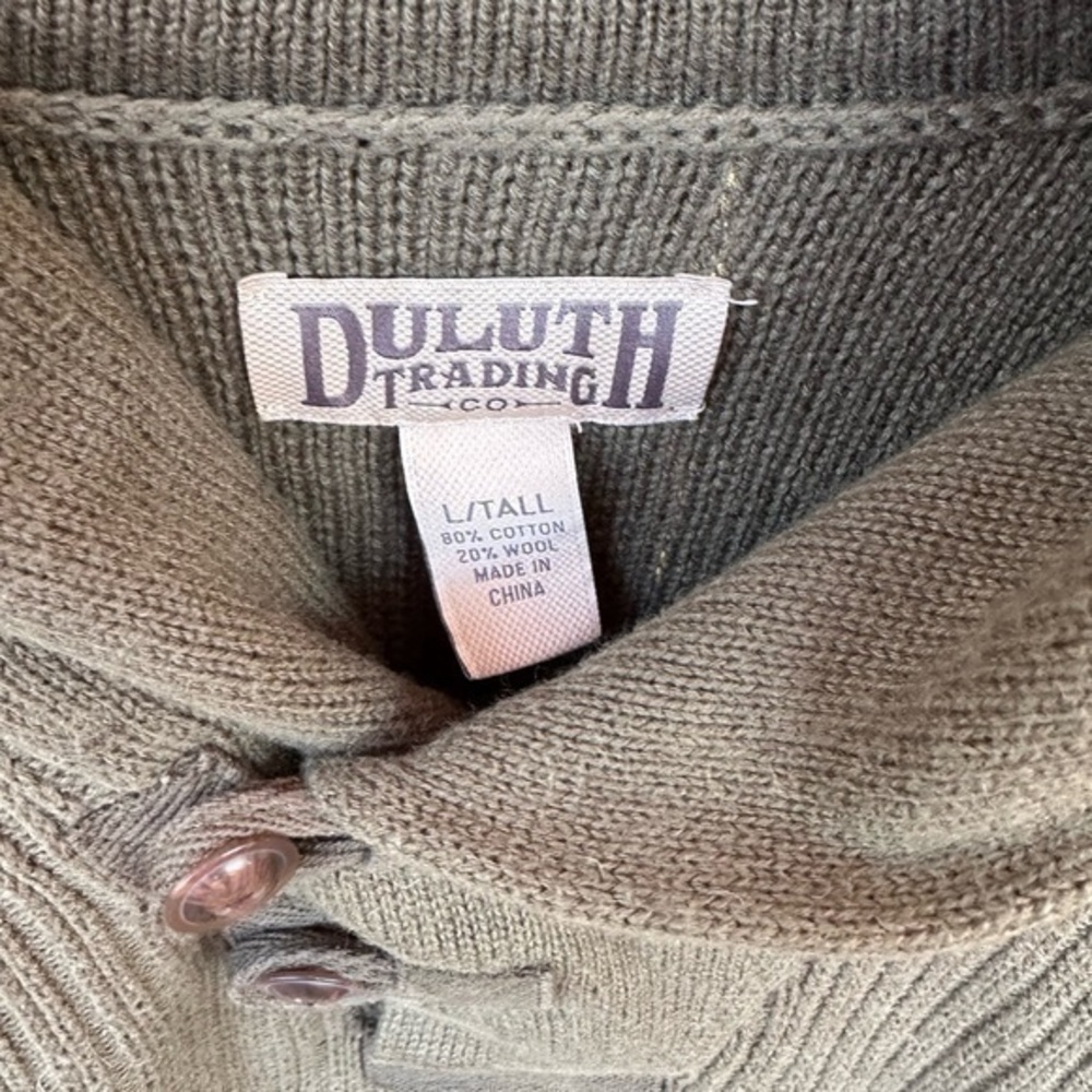 Duluth Trading Co. Infantry Style High Neck Shawl Collar‎ Pullover Sweater - Picture 3 of 6
